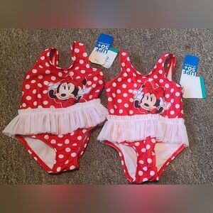 NWT Minnie Mouse Tutu Swimsuit Lot Of 2 Baby Infant Girls Size 6-9 Months